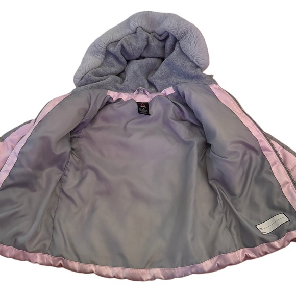 Toddler Girls Size 5, Pink and Gray Hooded Zippered Jacket - Picture 3 of 6